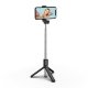 Selfie stick WHS1Y telescopic tripod 1m with phone holder - black