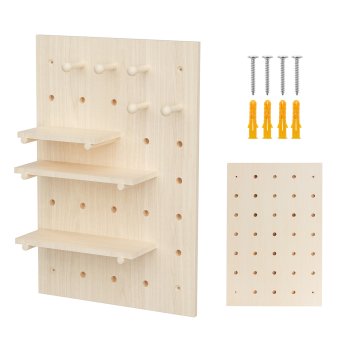 Maclean MC-130 WD Wooden Wall Organizer Pegboard 40x60cm