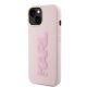Чехол Karl Lagerfeld для iPhone 15 3D Logo Glitter, розовый