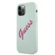 Guess iPhone 12 Pro Max vāciņš Silicone Vintage Script, zils/fuksijas