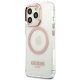 Apple iPhone 13 Pro 6.1\'\' Guess Metal Outline Magsafe Case Cover, Pink