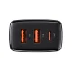 Baseus Compact 2xUSB + Type C Portable Wall Charger Adapter 30W, Black | Адаптер Зарядное...