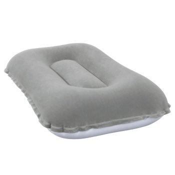 Bestway 67121 Inflatable Velour Travel Pillow, Grey