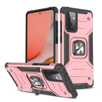 Wozinsky Ring Armor vāciņš Samsung Galaxy A72 4G ar gredzenu un statīvu, rozā