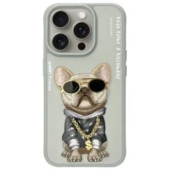 Nimmy Glasses Cool Dog vāciņš iPhone 15 Pro Max - Pelēks | Phone Case Cover Gray