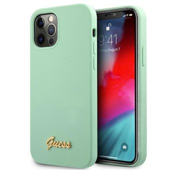 Guess Silicone Vintage vāciņš Apple iPhone 12 Pro Max, Zaļš