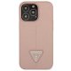 Guess iPhone 13 vāciņš Saffiano Triangle Rozā