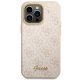 Guess iPhone 14 Pro Max Case 4G Vintage Gold Logo, Pink