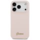 Чехол Guess Silicone Script Metal Logo MagSafe для iPhone 17 Pro - розовый