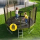 4Fizjo CLASSIC bērnu dārza batuts, 374 cm (12FT), zaļš/melns