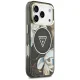 Чехол Guess IML Glitter Flowers Triangle MagSafe для iPhone 17 Pro / 18 Pro, черный