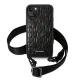 Apple iPhone 14 Plus 6.7\'\' Karl Lagerfeld Monogram Plaque Logo Strap Case Cover (KLHCP14MSTMK), Black