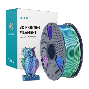 Нить для 3D-принтера Sunlu PLA+ Silk Tri-Color (синий-зеленый-фиолетовый)