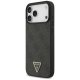 Guess iPhone 17 Pro Max vāciņš Leather 4G Triangle Strass MagSafe, melns
