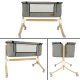 Bērnu Zīdaiņu Pieliekama Gultiņa uz Riteņiem, Pelēka (Prece ar defektu) | Baby Bassinet Bedside Crib Newborn...