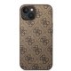 Guess iPhone 15 Plus vāciņš 4G Metal Gold Logo, brūns