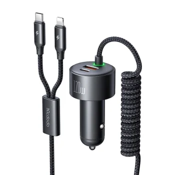 Auto lādētājs Mcdodo CC-0370 120W Ievelkami kabeļi