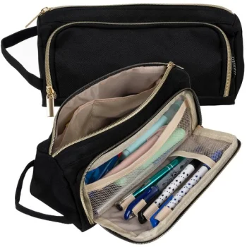 Двойной складной школьный пенал Maaleo 24502, Чёрный | Double Extendable Pencil Case