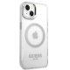 Guess Metal Outline MagSafe Case for iPhone 14 Plus - Silver