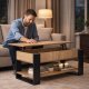 Kafijas galdiņš ar paceļamu virsmu ModernHome 90 cm, ozols sonoma