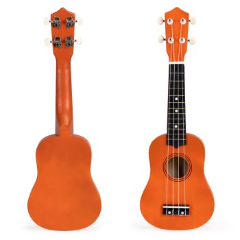 Koka ukelele bērniem ECOTOYS ar 4 neilona stīgām