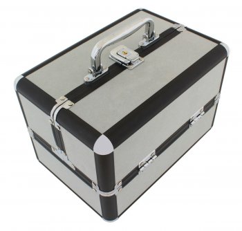 Kosmētikas Piederumu Koferis Soma Organaizers - 25x17x17cm, Pelēks | Makeup Case Box Cosmetic Bag Organizer