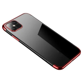 Vāciņš Samsung Galaxy A22 4G Clear Color 0.3mm ar sarkanu rāmi