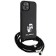 Karl Lagerfeld iPhone 15 vāciņš Crossbody Saffiano Metal Pin, melns