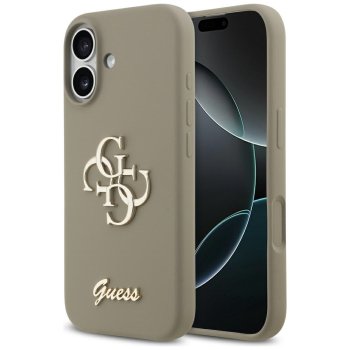 Guess iPhone 17 vāciņš Silicone Big 4G Script, brūns