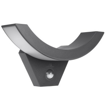 Maclean MCE290 GR LED fasādes lampa ar kustību sensoru, 10W, 800lm, IP54, pelēka