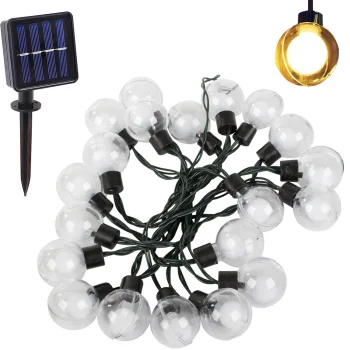 Садовая гирлянда на солнечной батарее 20 LED, теплый белый