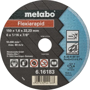 Metabo Flexiarapid Inox griezējdisks metālam 150 x 1,6 x 22,23 mm