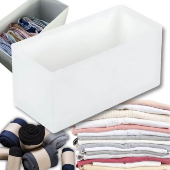Underwear and Bra Drawer Organizer, 28x14x13 cm, White