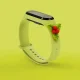 Новогодний силиконовый ремешок Strap Xmas для Xiaomi Mi Band 3 / 4 - Зеленый