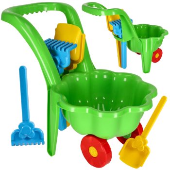 Детская тележка-каталка, тачка, контейнер, Зелёный | Kids Wheelbarrow