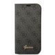 Guess iPhone 14 Pro Wallet Case 4G Vintage Gold Logo, Black