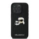 Karl Lagerfeld iPhone 16 Pro Case Monogram Karl & Choupette Head Pin, Black