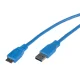 Maclean MCTV-586 USB 3.0 kabelis, USB-A uz Micro USB-B, 0.5 m, zils