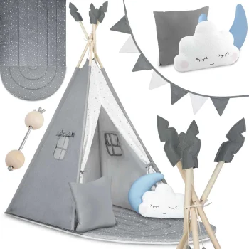 Nukido Nk-406 bērnu telts Tipi, pelēka