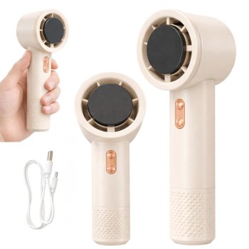 Portable Handheld Mini USB Fan Rechargeable 199 Speeds, White