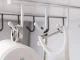 Under-Cabinet Kitchen Hanger with 6 Hooks, White