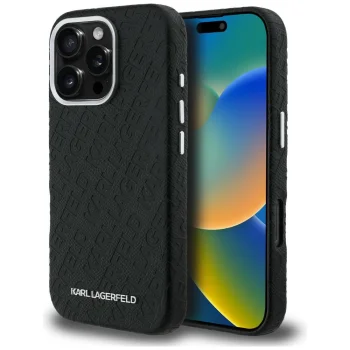 Чехол Karl Lagerfeld FW Stamped Karl MagSafe для iPhone 16 Pro Max, Черный