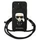 Чехол Karl Lagerfeld Leather Monogram Patch and Cord для iPhone 13 Pro / 13, Черный