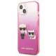 Karl Lagerfeld Gradient Ikonik Karl&Choupette vāciņš iPhone 13 mini, rozā