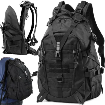 Taktiskā militārā stila mugursoma 30L, melna