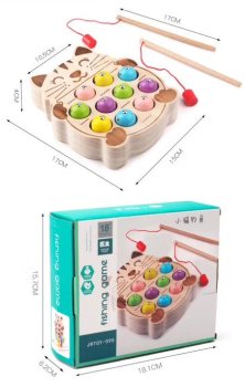Деревянная игра для ловли рыбы