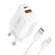 Сетевое зарядное устройство Tech-Protect NCA20 PD 20W QC3.0 + кабель USB-C / Lightning...