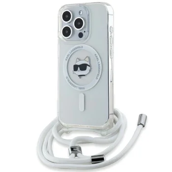 Karl Lagerfeld iPhone 14 Pro Max vāciņš IML Choupette Head & Cord MagSafe, caurspīdīgs