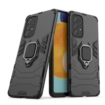 Vāciņš Samsung Galaxy A73 Ring Armor ar gredzenu, melns