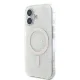 Guess IML 4G Background MagSafe vāciņš telefonam iPhone 16 Plus, balts